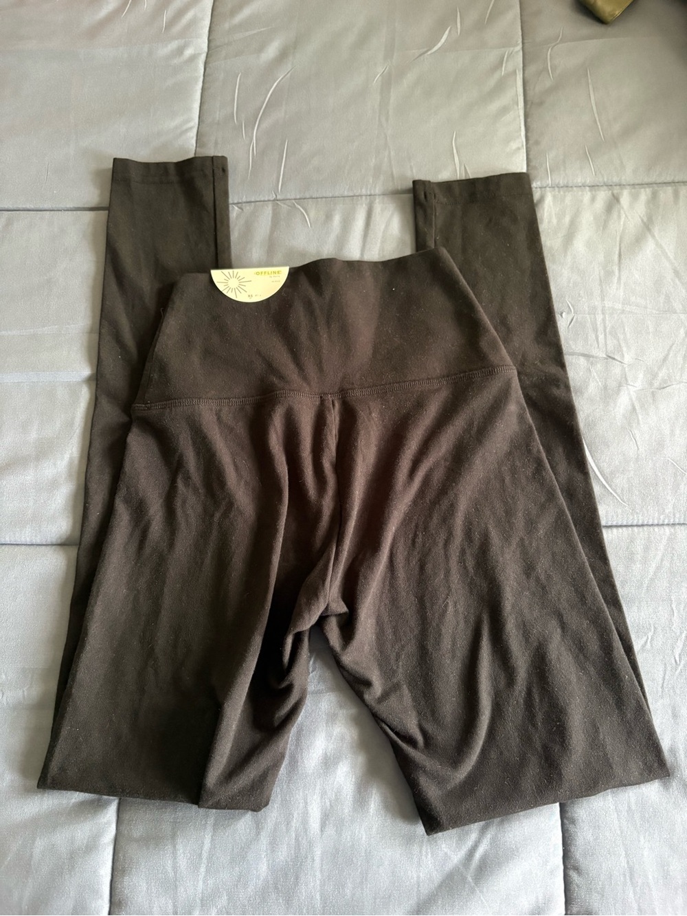 aerie Black High-Rise Leggings with Wide Waistband